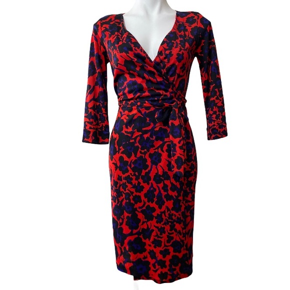 Julian Two Cheetah Floral Wrap Work/Office Dress - Picture 2 of 7